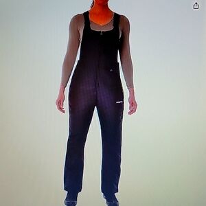 Arctix Women Essential black insulate bib overall XL 16-18 Short 29" inseam New